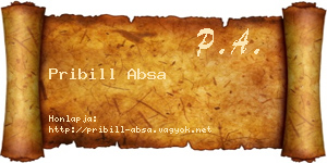 Pribill Absa névjegykártya